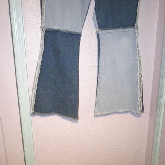 The Ragged Priest Patchwork Jeans Size 34 Bell Bottom Hippie Trip 90s Rave Y2K - Picture 4 of 10